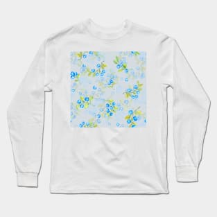 watercolor blueberries Long Sleeve T-Shirt